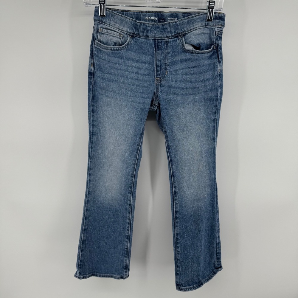 Old Navy Kids Boot Cut Jeans Medium Wash Denim Size L 10-12 Built In Tough